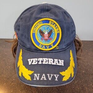 United States Marine Navy Veteran Hat Mens JWM Embroidered Logo Strapback Cap